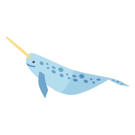 Narwhal Tusk Tail Flipper Flat Transparent Png And Svg Vector File