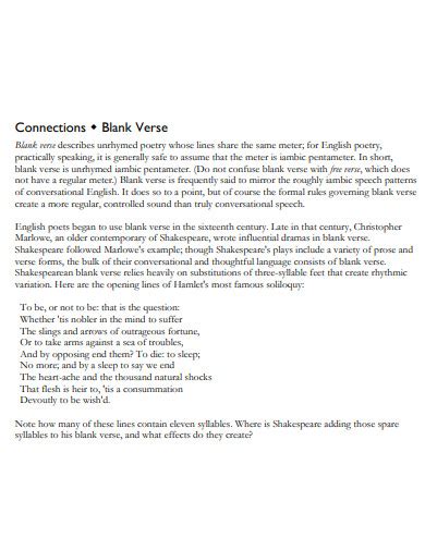 30 Blank Verse Examples In Pdf Doc Examples