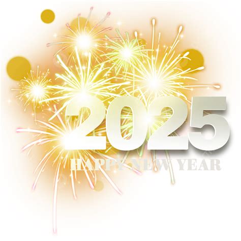 2025 Año Nuevo Fuente Colorida Fuegos Artificiales Dorados Png 2025