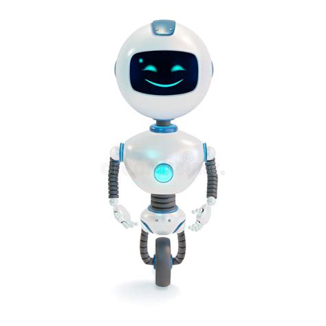 Cartoon Cute White Robot Character Mascot Vector Stock Vector