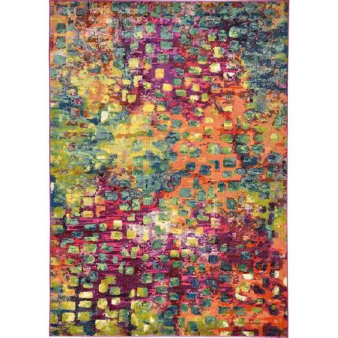 Unique Loom Abstract Multicolor Barcelona 7 Ft X 10 Ft Area Rug