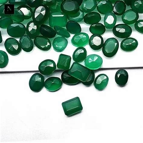 Genuine Natural Green Onyx Mixed Shapes Faceted Loose Gemstone For