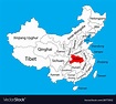 Hubei province map china map Royalty Free Vector Image
