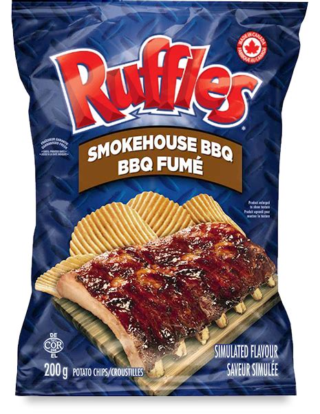 Ruffles Smokehouse Bbq Simulated Flavour Potato Chips