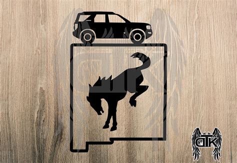 Bronco Riding On New Mexico Decal Ford Bronco Silhouette Etsy