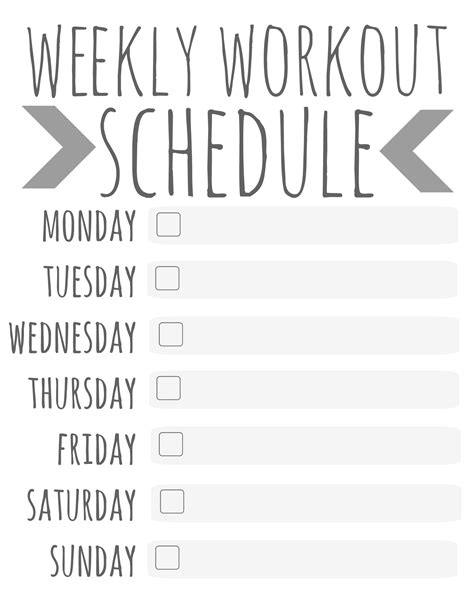 Workout Schedule Talk Less Say More