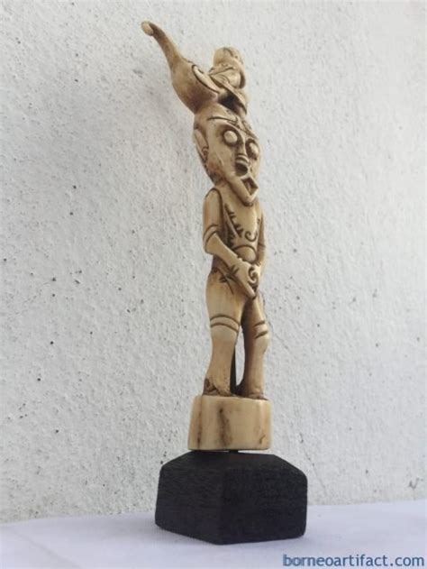 Fetish Statue Deer Horn Dayak Bahau Artifact Figure Carving
