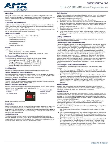 Amx Solecis Sdx 510m Dx Quick Start Manual Pdf Download Manualslib