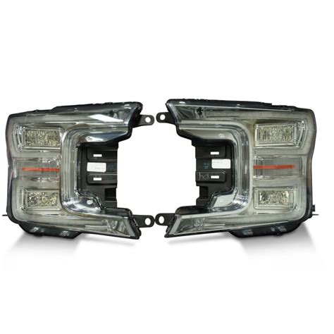 amerilite for 2018 2019 2020 ford f150 headlights black quad projector with led light bar