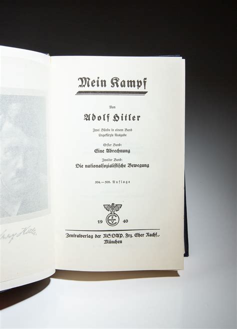 Mein Kampf By Adolf Hitler Volksausgabe Edition Fourth State 1940 From The First Edition