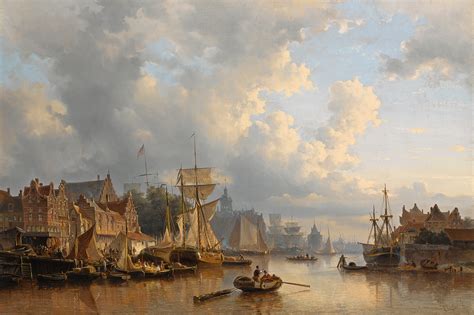 Fileeverhardus Koster Ships On The River Ij Amsterdam