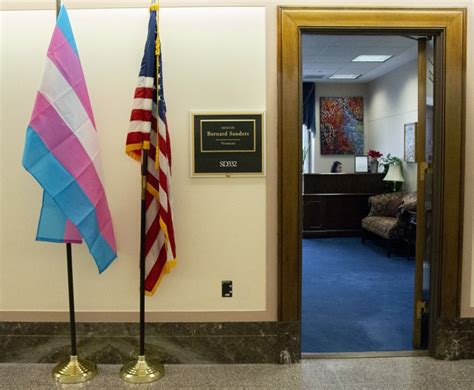 Sanders Pelosi Ocasio Cortez Hang Transgender Pride Flags In Congress