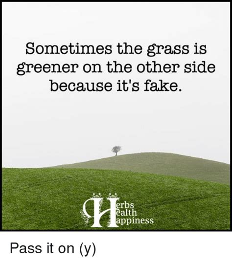 Sometimes The Grass Is Greener On The Other Side Because Its Fake Erbs
