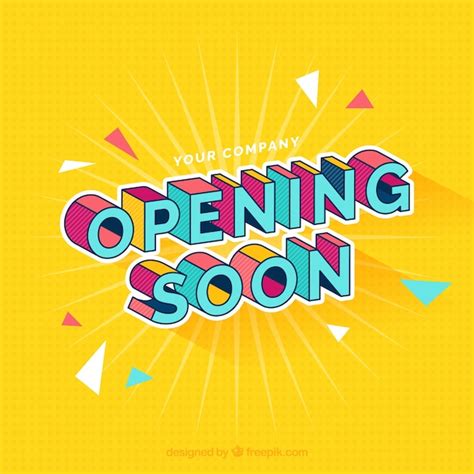 Opening Soon Background With Typography Free Vector