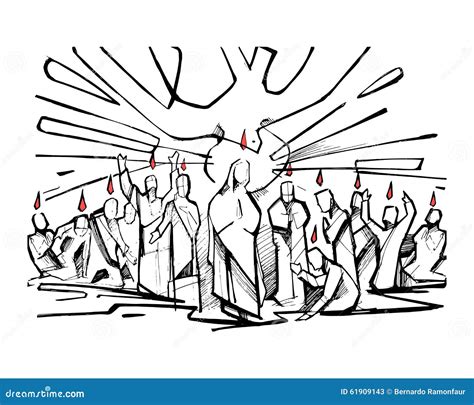 Pentecost Ilustração Do Vetor Ilustração De Maria Pomba 61909143