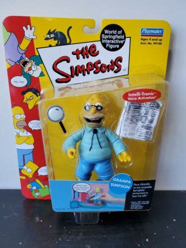Simpsons Grampa Simpson Action Figure Wos Moc Series 1 Rare World Of Springfield 43377991120 Ebay