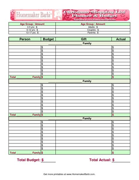 printable personal budget worksheet printable