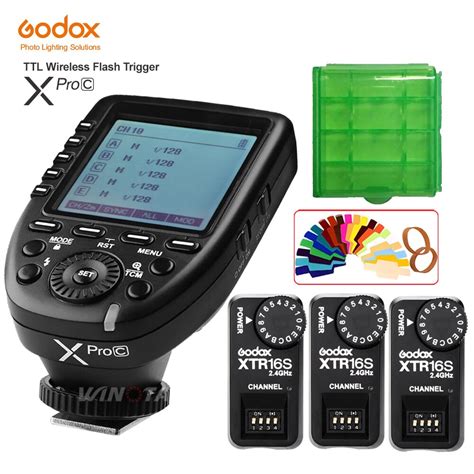 godox xpro c flash trigger transmitter e ttl ii 2 4g wireless x system hss 3 pcs xtr 16s