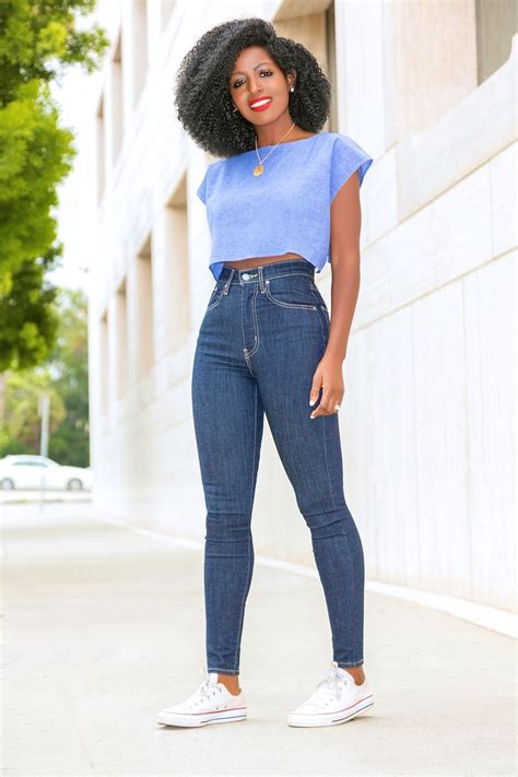 Style Pantry Chambray Crop Top Levis High Waist Jeans Crop Top With Jeans Crop Top