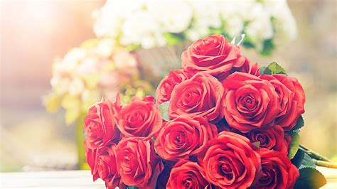 Download 2048x1152 Wallpaper Roses Red Fresh Bouquet Dual Wide