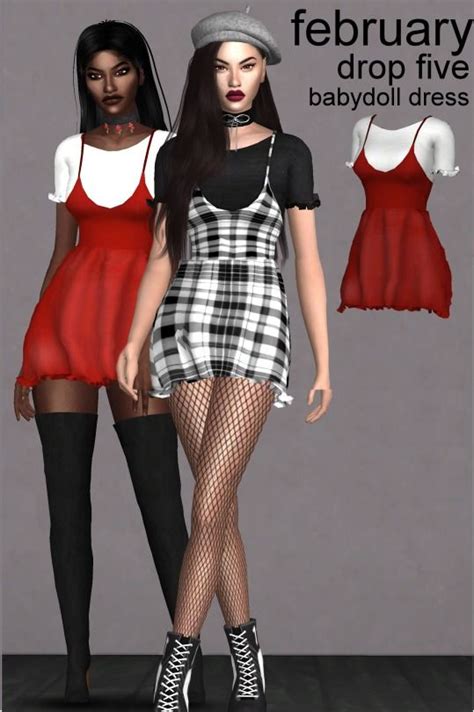 Simstefani Babydoll Dress Sims 4 Dresses Clothes For Women Sims 4