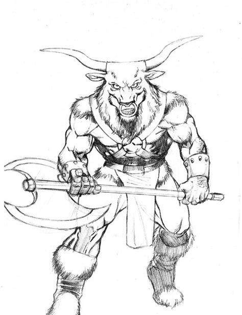 64 Best Minotaur Images On Pinterest Drawings Fantasy Creatures And