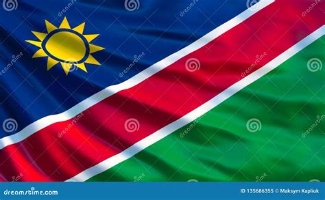 Namibia Flag Waving Flag Of Namibia 3d Illustration Stock Illustration