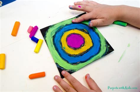 Easy Kandinsky Art For Kids With Chalk Pastels Projects With Kids