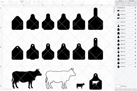 16 Cow Ear Tags Template Svg Cow Ear Tags Keychain Svg Png Etsy
