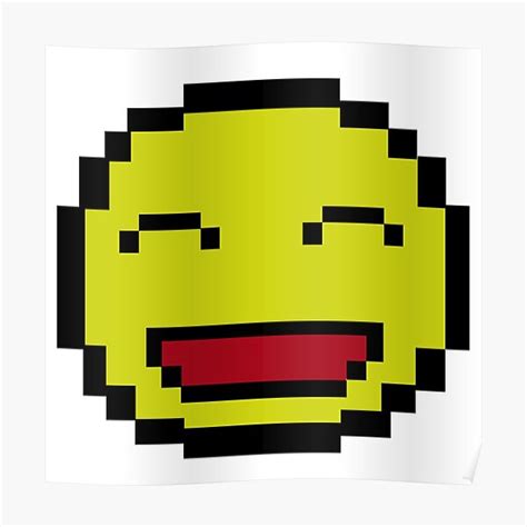 Pixel Smiley Face Emoji Poster For Sale By Moodu Redbubble