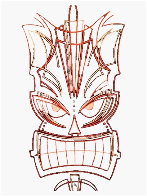 Pinstripe Tiki Sticker For Sale By Eacdesigns Redbubble