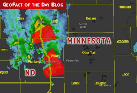 Geofact Of The Day 792019 Mn And Nd Tornado Warnings