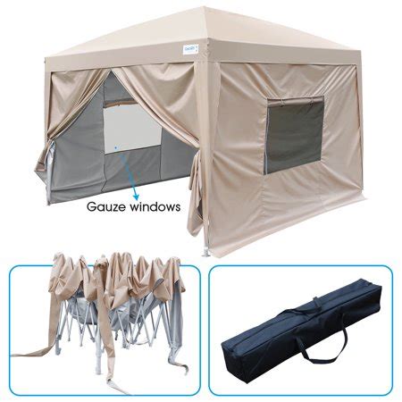 100 square feet of shade:10 feet by 10 feet with straight legs and 10'x10' coverage at the top. Upgraded Quictent 8x8 EZ Pop Up Canopy Gazebo Party Tent ...