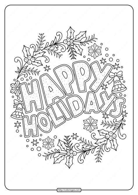 Happy Holidays Coloring Pages Christmas Coloring Pages Printable