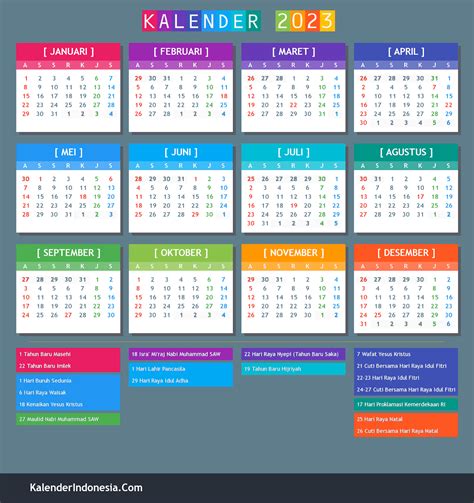 Kalender nasional, kalender hijriah & kalender jawa 2022 beserta hari libur nasional. Kalender Indonesia 2023 - Kalender Indonesia