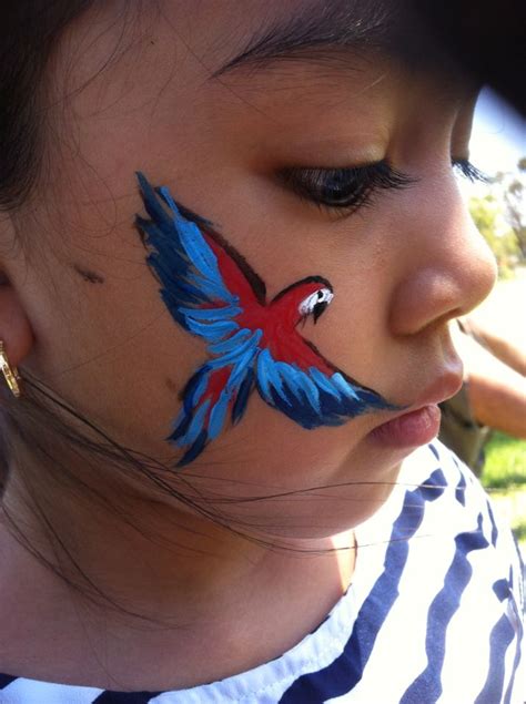 Parrot Face Paint Bird Colourful Gabbas Face Painting Face