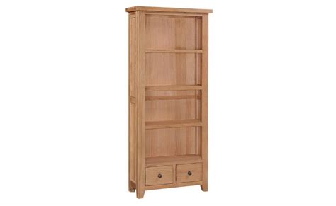 Royal Oak Tall Bookcase With Drawers Oak And Oak Veneer With Waxed
