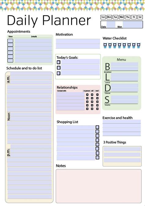 Digital Daily Planner Template