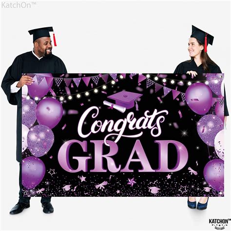 Buy Big Congrats Grad Banner 72x44 Inch Graduation Banner Purple