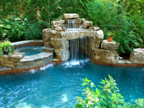 Dream Home Palatial Pools Pool Waterfall Pool Landscaping Backyard