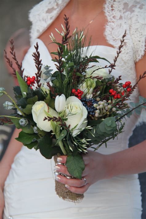 The Flower Magician Winter Rustic Vintage Wedding Bouquet