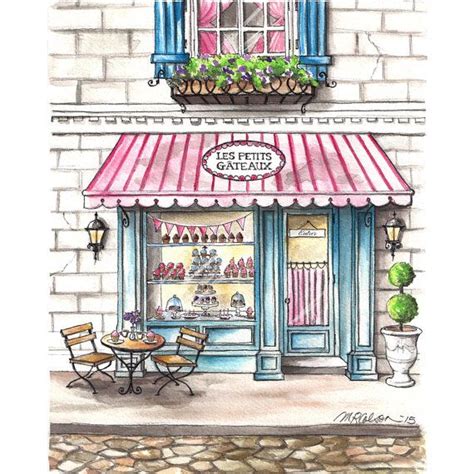 Les Petits Gateaux Giclee Print Watercolor French Bakery Patisserie