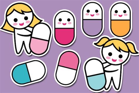 Items Similar To Cute Pill Clipart Medicine Pill Clip Art Commercial
