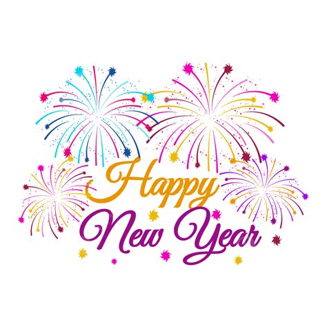 Happy New Year Wishing Sticker Transparent Background Fireworks Wish
