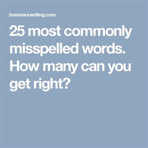 25 Most Commonly Misspelled Words How Many Can You Get Right