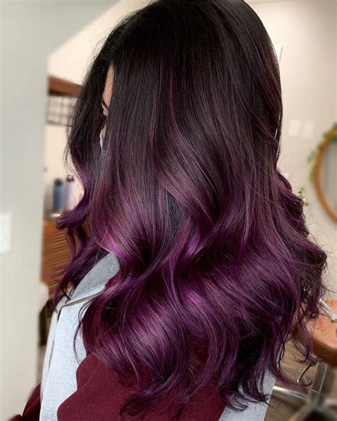 2023 Trend Alert Dark Purple Hair Color Wall Mounted Bathroom Vanity