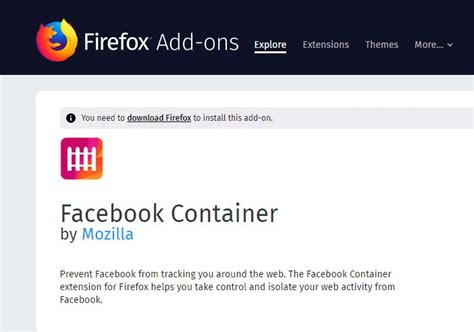 The extension adds a direct. Firefox lance une extension qui vous protège de Facebook ...