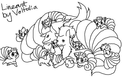 Fairy type, fire type, ice type, ninetales, pokemon, vulpix. Ninetales Coloring Pages at GetColorings.com | Free ...