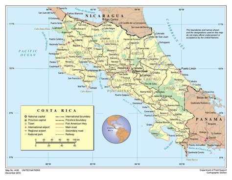 Large Political And Administrative Map Of Costa Rica With Roads Cities