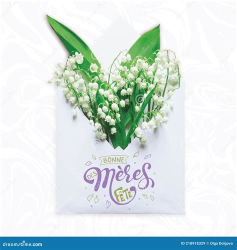 bonne fete des meres mothers day greeting card in french creative layout made with bouquet of